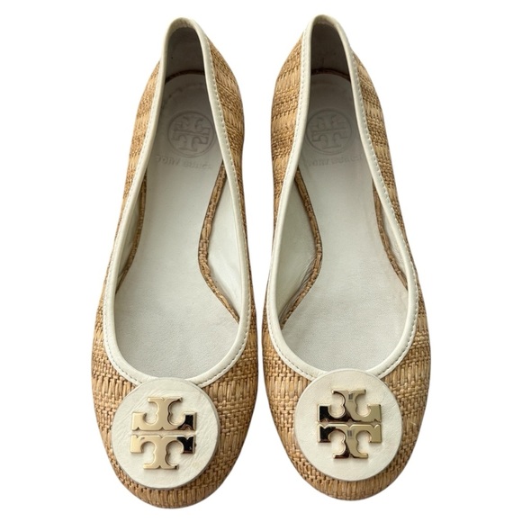 Tory Burch Shoes - Tory Burch Flats Size 7 Reva Raffia Straw Woven Leather Ballet Slip On